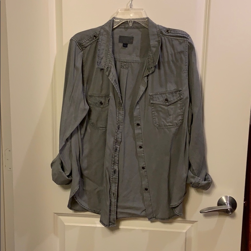 Gray button up